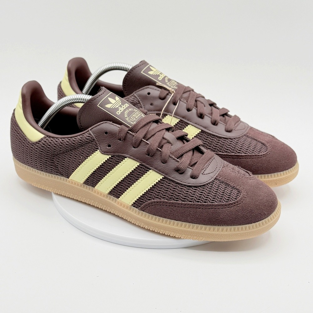 Adidas Samba OG W Knit Pack Womens Size 11 Shadow Brown/Yellow/Gum Size JR8167